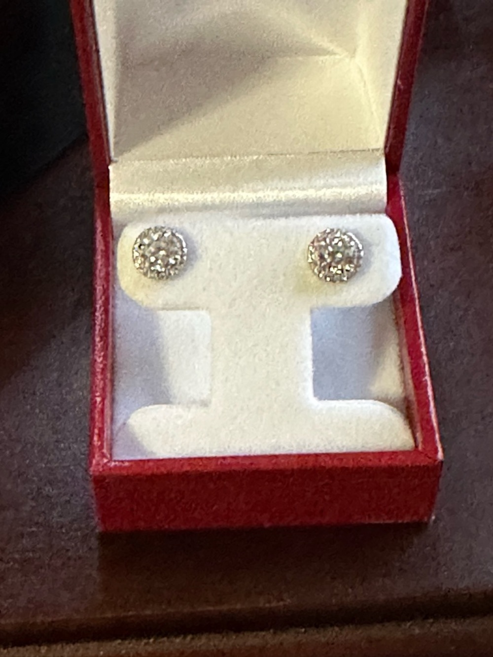 Sterling silver Round Moissanite Cluster Stud Earrings - Women Jewelry